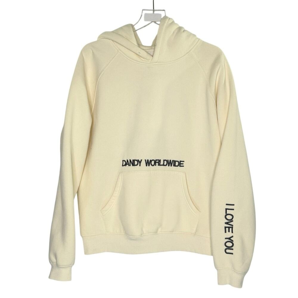 Dandy Worldwide Words of Affirmation Oversized Lux Hoodie M Cream *flaw